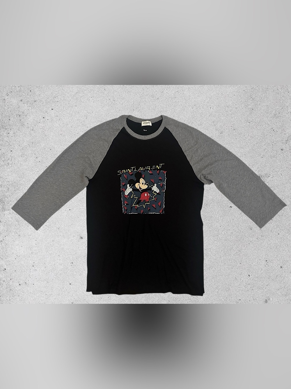 Saint Laurent Vintage Mickey Mouse Raglan Tee